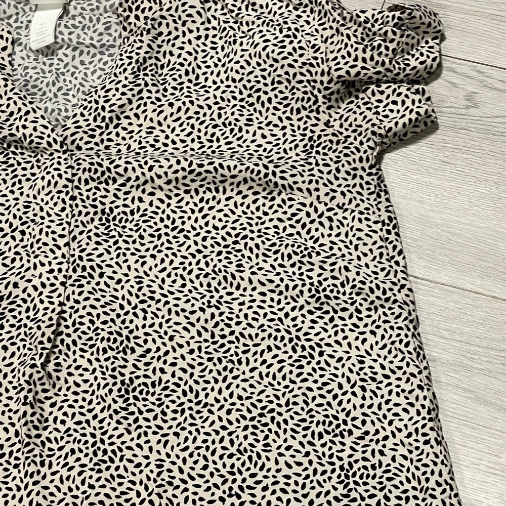H&M Black and Tan Shirt Patterned Dress Sz 4 - Picture 7 of 9